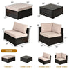 Costway Patio Rattan Sectional Sofa Set 6 Pieces with Coffee Table 81042975 New