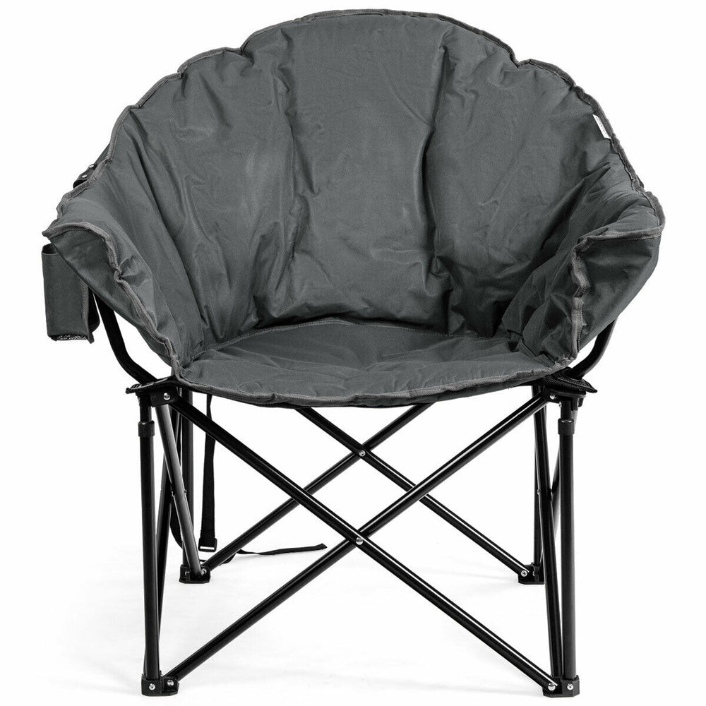 Folding Camping Moon Padded Chair with Carrying Bag-Gray - Gallery View 1 of 1