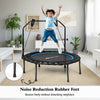 40-inch foldable fitness rebounder with resistance bands, featuring noise reduction rubber feet for quiet bouncing.