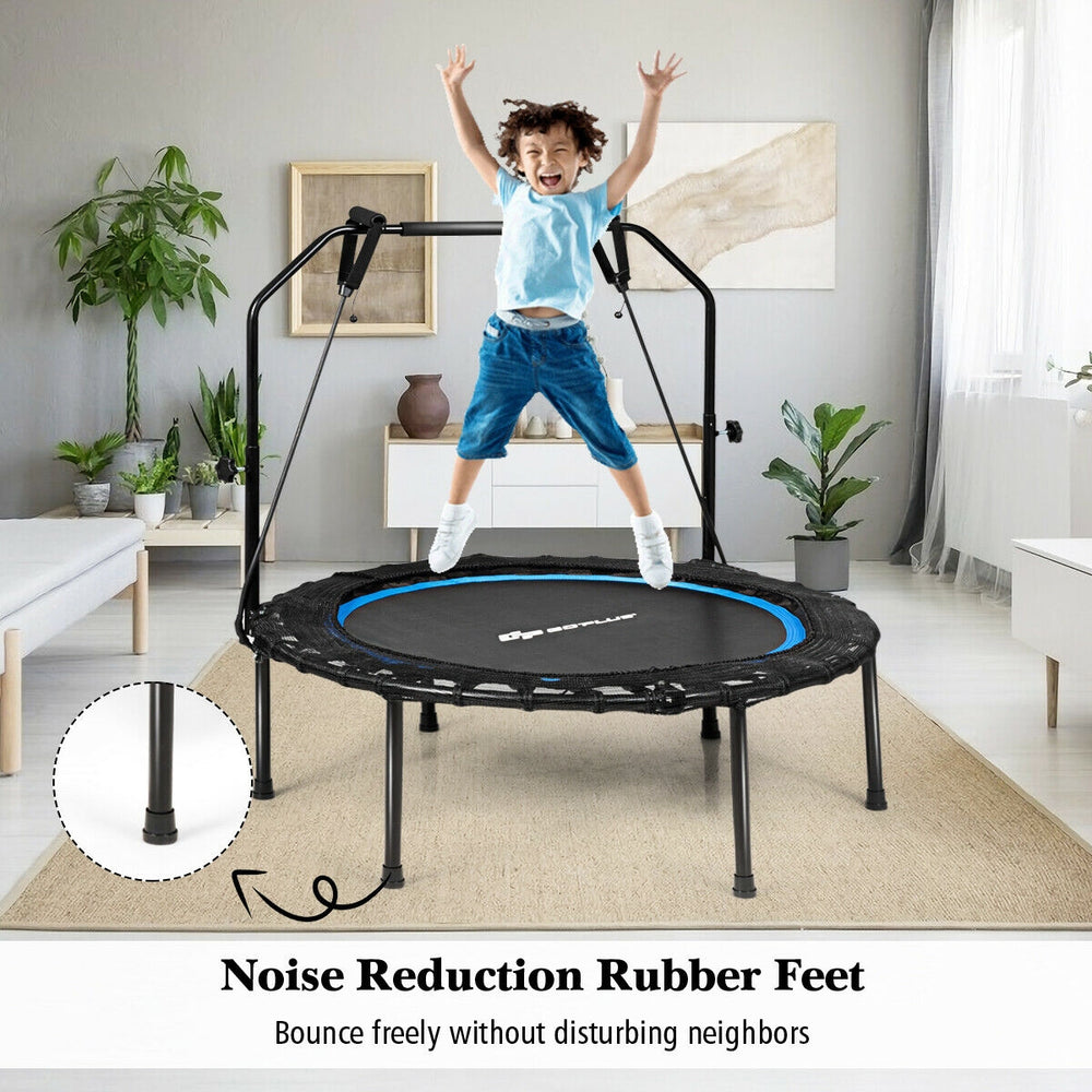 40 Inch Foldable Fitness Rebounder with Resistance Bands Adjustable Home-Blue - Gallery View 1 of 9