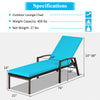 Costway Rattan Reclining Chaise Lounge Chairs with Cushion 2 Pieces New