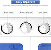Control panel of the 20 lbs compact twin tub washing machine with timer settings for wash and spin operations.