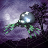 Inflatable 6 feet Halloween spider with green legs, durable polyester, and LED lights for spooky outdoor decor.