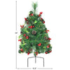 29-inch battery-powered pre-lit Christmas tree with deep green leaves, ornaments, and a sturdy metal stand for festive.