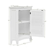 White corner storage cabinet with shutter door, adjustable shelf, and anti-tipping design for efficient space use.