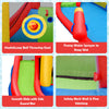 Inflatable water slide bounce house featuring a climbing wall, water sprayer, and smooth slide for summer fun.