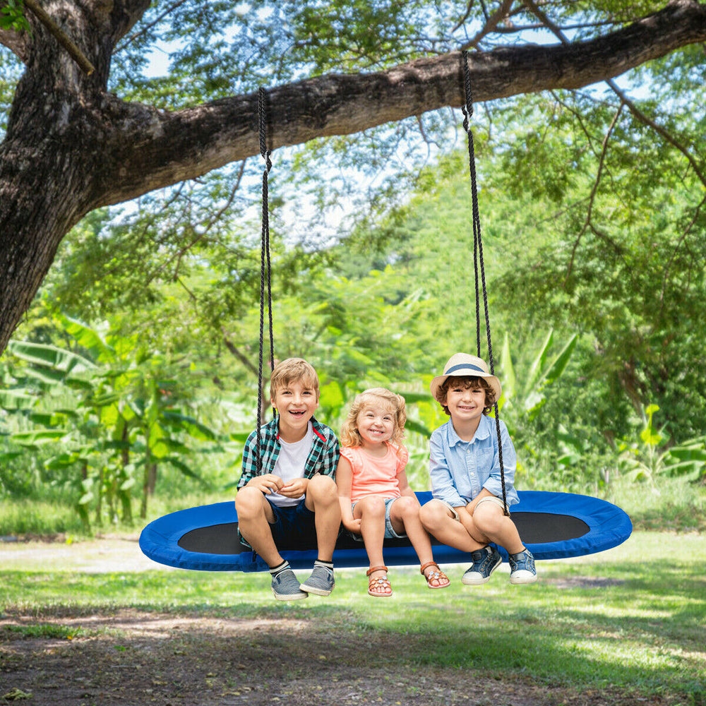 60 Inch Saucer Surf Outdoor Adjustable Swing Set-Blue+Black - Gallery View 1 of 12