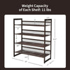 4-tier metal shoe rack with adjustable mesh shelves, holds 16 pairs, ideal for entryway or hallway organization.
