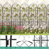 Metal garden trellis set of 2, 71 x 20 inches, with elegant arch top and butterfly pattern for climbing plants support.