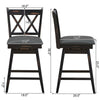 24-inch swivel counter height barstool set with rubber wood legs, featuring a modern design and comfortable PVC seat.