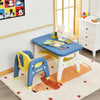 Kids activity table and chair set in blue with ergonomic design, perfect for preschool learning and playtime.