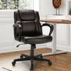 Single adjustable leather executive office chair with padded cushion, sturdy five-claw base, and ergonomic support for.