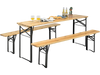 3 Pieces Folding Wooden Picnic Table Bench Set