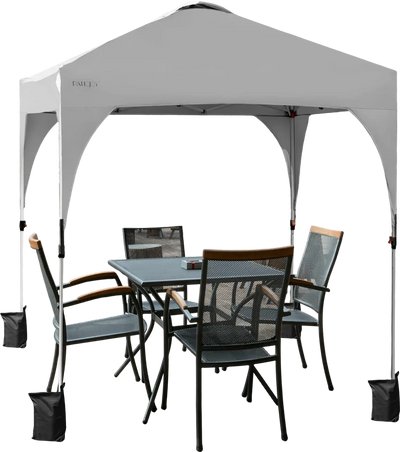 Costway 6.6' x 6.6' Pop Up Height Adjustable Canopy Tent White 31295074 New
