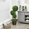 Triple ball artificial topiary tree with realistic PE leaves and sturdy cement base, ideal for enhancing indoor and.