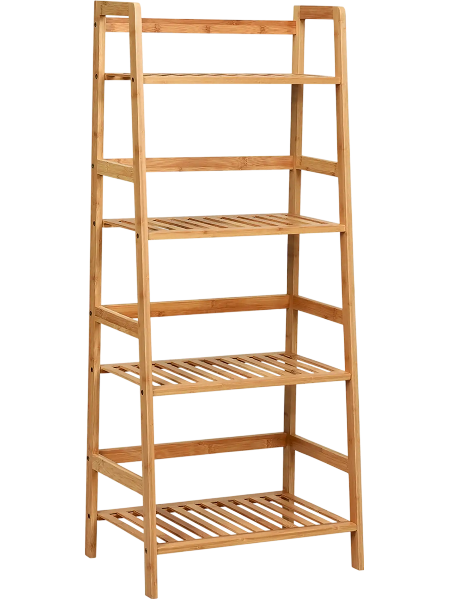 Costway 4-Tier Bamboo Plant Stand Rack w/ Guardrails Space-Saving 84915702 New