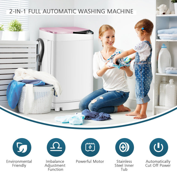 Costway Fully-Automatic Washing Machine with Built-in Barrel Light New