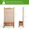 Wood planter box with trellis, 50 inches tall, made of fir wood, ideal for climbing plants, features drainage hole and.