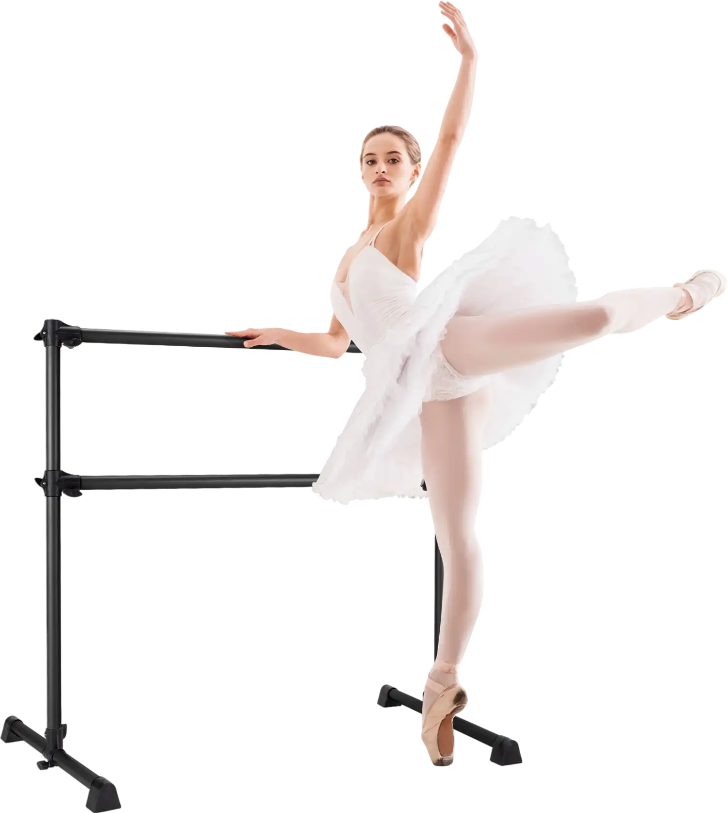 Costway 4' Adjustable Double Ballet Barre Black 03748512 New