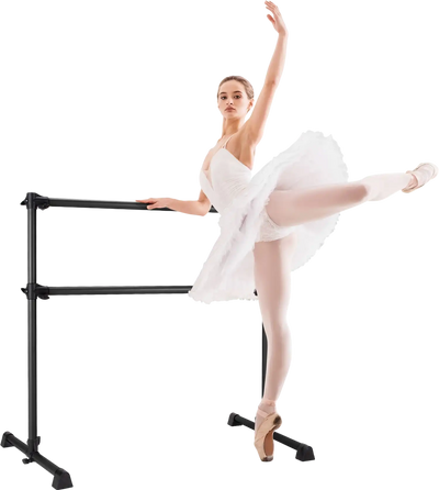 Costway 4' Adjustable Double Ballet Barre Black 03748512 New
