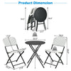 Dimensions of the 3-piece patio rattan bistro set with folding table and 2 chairs for outdoor use.