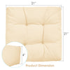 Beige 21"x21" patio chair seat cushion with 4" high resilience cotton, ideal for indoor and outdoor use.