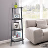 4-Tier Corner Shelf Metal Storage Rack Domestic Bookcase-Silver - Gallery View 1 of 12