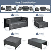 6-piece gray patio rattan furniture set with cushioned seats and glass table, ideal for outdoor relaxation and.