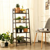 4-Tier Bamboo Plant Rack with Guardrails Stable and Space-Saving-Brown - Gallery View 1 of 13
