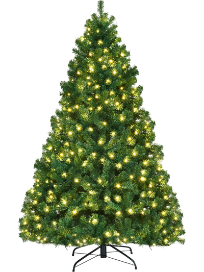 Costway Pre-lit Artificial Christmas Tree w/ LED Lights 61437520 New