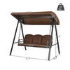 3-seat outdoor porch swing with adjustable canopy and removable cushions, sturdy steel frame, ideal for backyard.