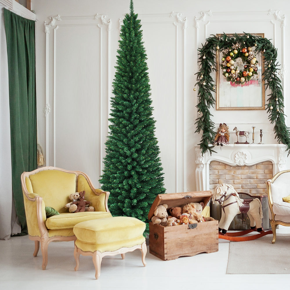 PVC Artificial Slim Pencil Christmas Tree-9 Feet - Gallery View 1 of 9