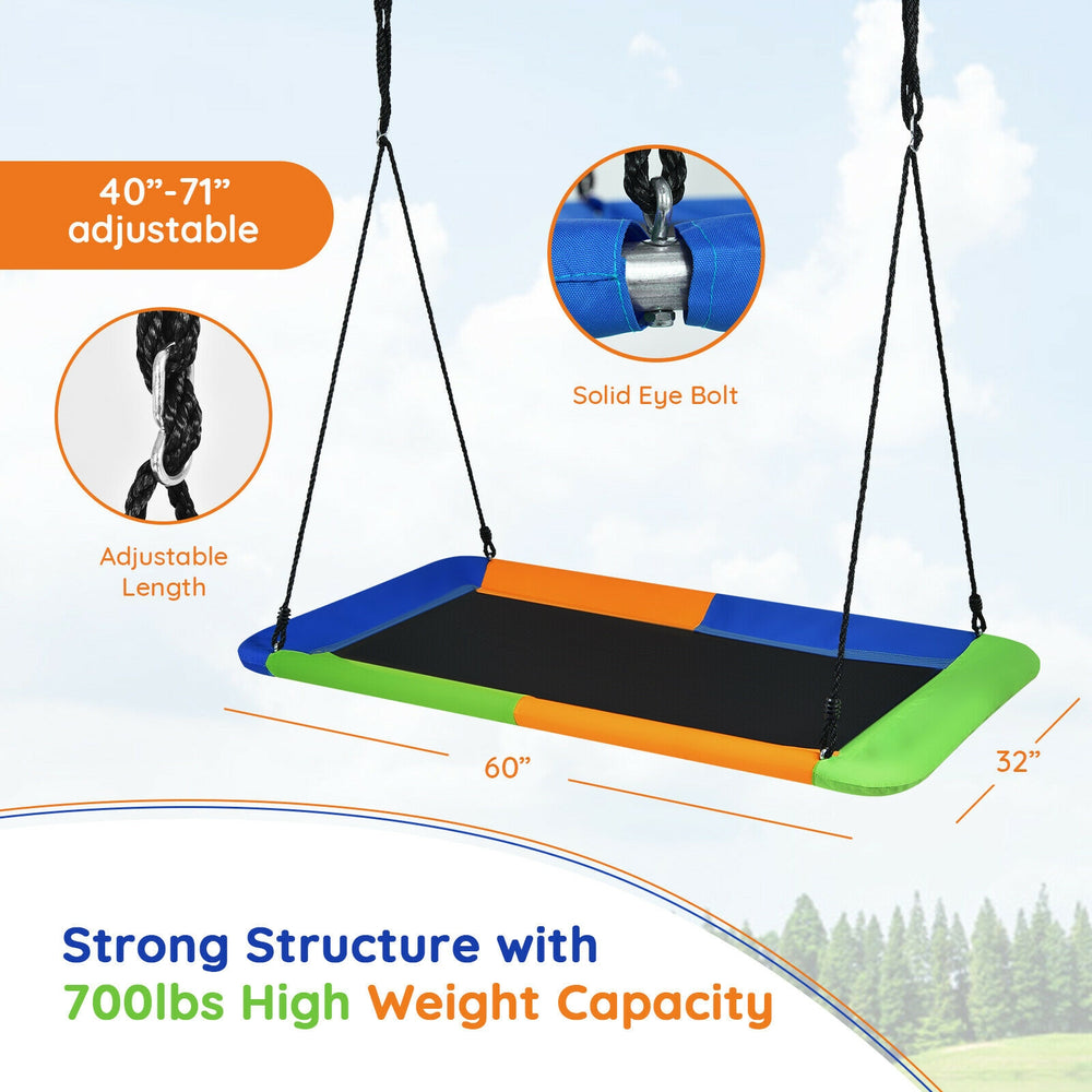 Platform tree swing with adjustable height, 60-inch size, durable oxford fabric, and 700 lbs weight capacity for.