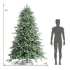 8-foot hinged artificial Christmas spruce tree with mixed PE and PVC tips for a natural look and easy setup.