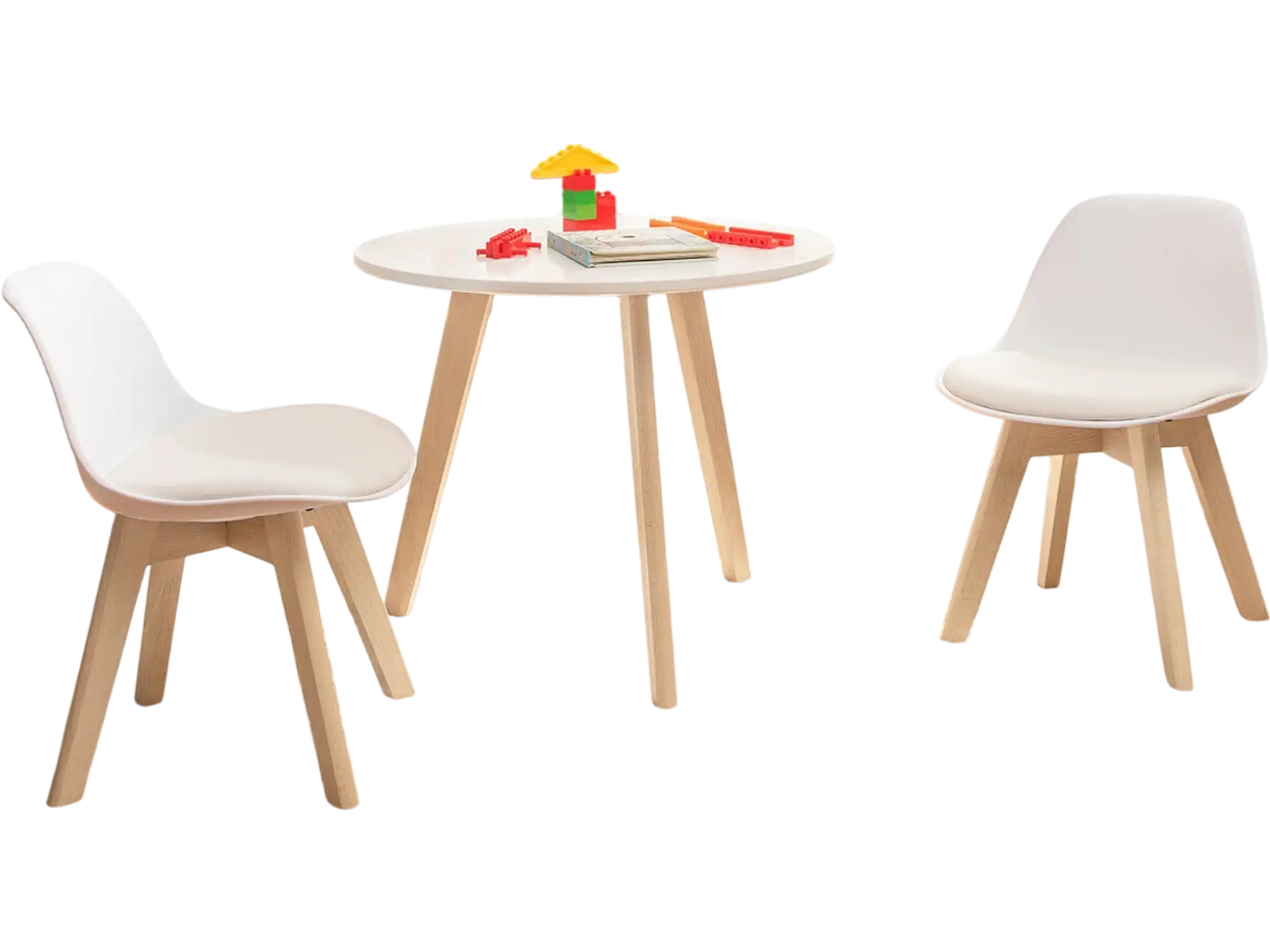 Costway Modern Kids Activity Play Table & 2 Chairs Set White 61743209 New