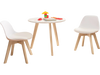 Kids activity play table with two white chairs and beech legs, perfect for playtime and learning in a safe environment.