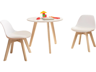 Costway Modern Kids Activity Play Table & 2 Chairs Set White 61743209 New