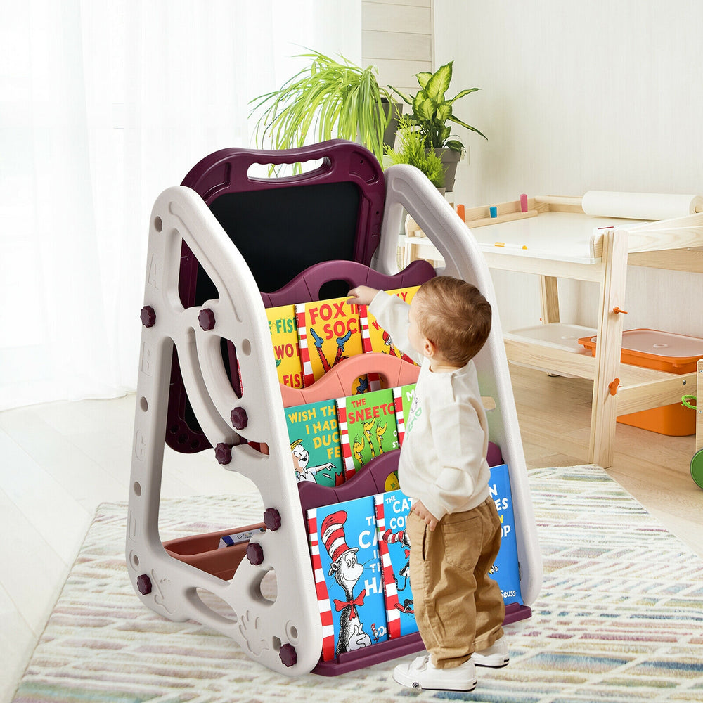 3-in-1 Kids Art Easel Double-Sided Tabletop Easel with Art Accessories-Red - Gallery View 1 of 9