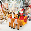 Inflatable 7.5 feet Santa with double deer and sled, waterproof with LED lights, perfect for outdoor Christmas.