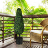 Lifelike 3-foot artificial tower topiary tree with UV-resistant leaves, perfect for indoor or outdoor decor.