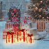 Lighted Christmas gift boxes with 60 LED lights, perfect for indoor and outdoor holiday decorations.
