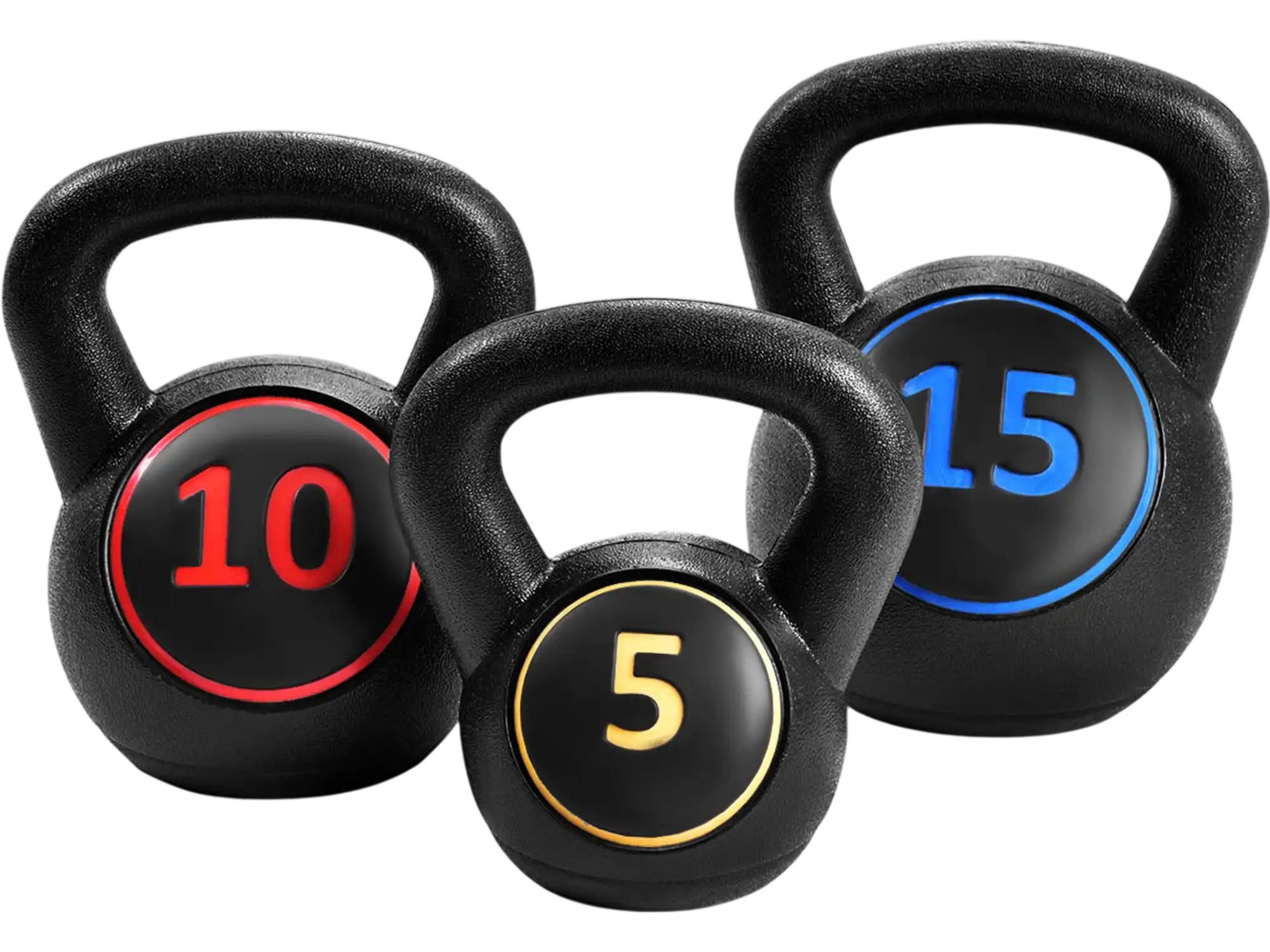 Costway 3-Piece Kettlebell Weight Set 5 10 15lbs 65247910 New