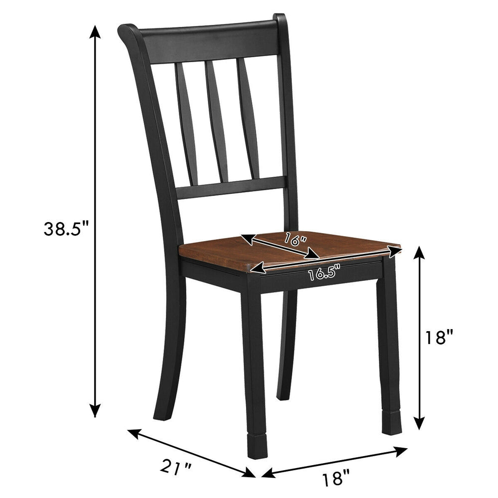 Solid black spindle back dining chair made of rubber wood, featuring a comfortable W-shaped seat design, ideal for.