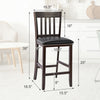 25-inch bar stool set with rubber wood legs, ergonomic backrest, and cushioned PU leather seat for stylish comfort.