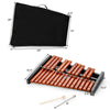 25-note wooden xylophone with mallets, featuring hardwood keys and a carrying bag for easy transport and music.