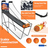 Foldable single shot basketball arcade game with electronic scorer, steel frame, includes 3 basketballs and pump for.