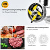 Heavy duty commercial meat grinder with stainless steel housing, 225 RPM speed, and two cutting plates for versatile.