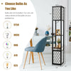 Modern freestanding floor lamp with storage shelf, featuring a stylish design and space for E26 bulbs, ideal for any.