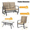 4-piece outdoor patio furniture set featuring a padded glider loveseat and coffee table for versatile outdoor.