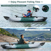 Costway Sit-on-Top Fishing Kayak with Rod Holders and Paddle New